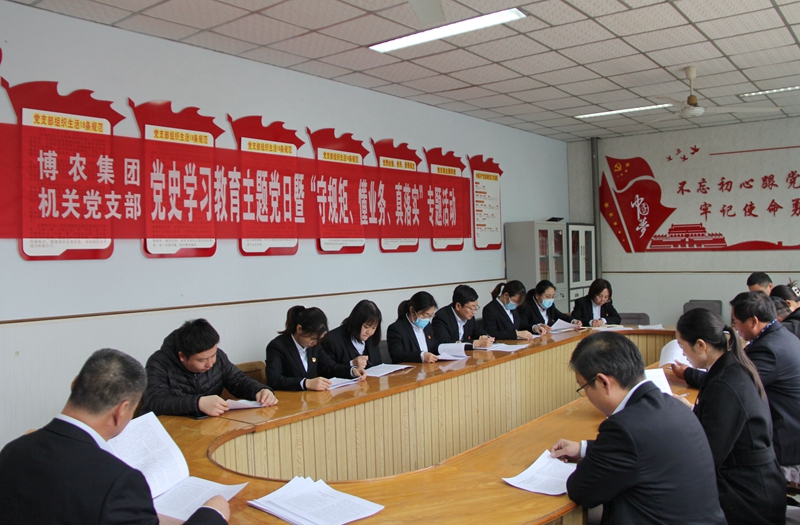 博農(nóng)集團(tuán)機(jī)關(guān)黨支部扎實(shí)開展黨史學(xué)習(xí)教育工作、有序推進(jìn)“守規(guī)矩、懂業(yè)務(wù)、真落實(shí)”專項(xiàng)活動